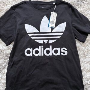 Adidas Black and White Trefoil Short Sleeve Tee